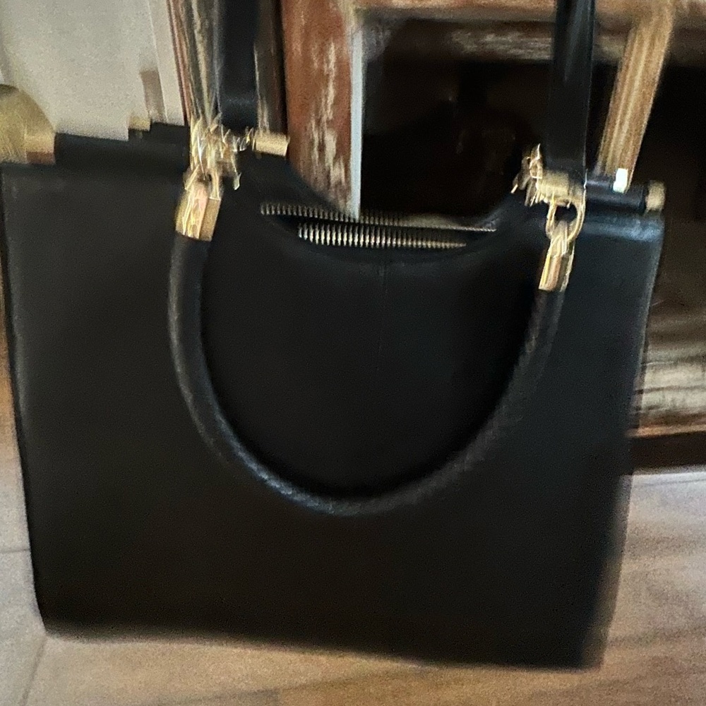 NWOT black purse with gold detail